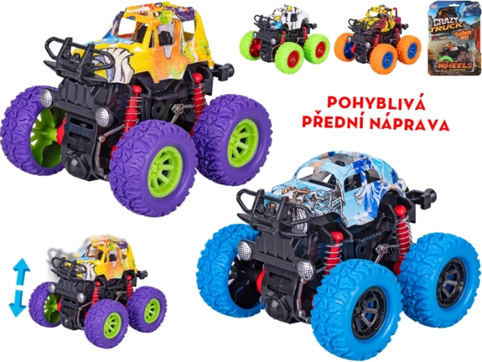 Monster truck Crazy Truck na setrvačník 9 cm