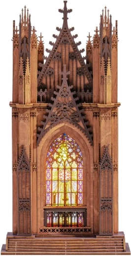 RoboTime Rolife 3D dřevěná skládačka gotická katedrála twin tower s LED