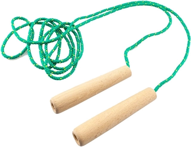 Kvalitní švihadlo 2 m s dřevěnými rukojeťmi