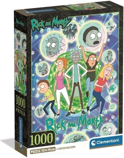 Clementoni puzzle Rick and Morty: multivesmírná koláž 1000 dílků