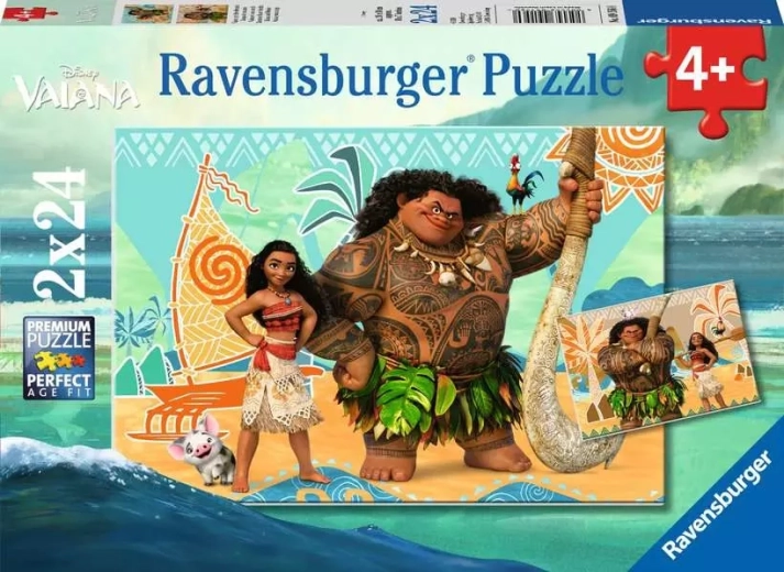 Ravensburger puzzle Odvážná Vaiana: Přátelé 2x24 dílků
