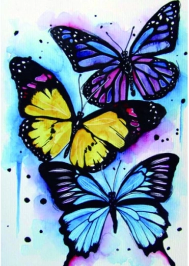 Diamantové malování – barevní motýli 30 × 40 cm