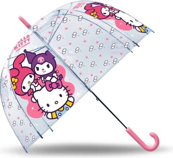 průhledný manuální deštník hello kitty