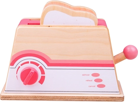 Dřevěný růžový toaster Bigjigs Toys