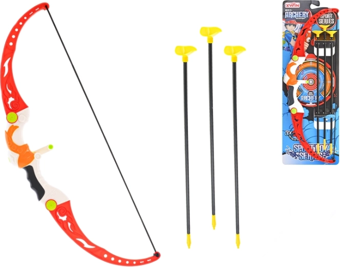 Dětský luk 56 cm se šípy a terčem s přísavkami