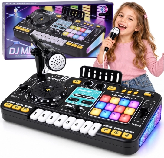Dětský interaktivní DJ mixážní pult s Bluetooth, mikrofonem a osvětlením