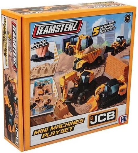 Teamsterz JCB sada mini stavebních strojů s pískem (5 ks)