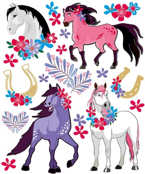 Nažehlovací obrázky koně – velký arch 20 × 30 cm