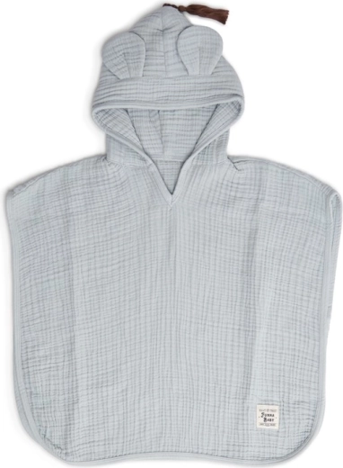 Funnababy mušelínové pončo s kapucí dove grey