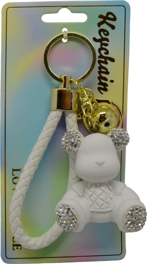 Přívěsek na klíče bílý medvídek