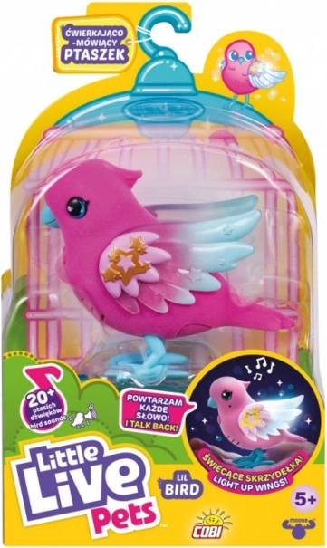 Interaktivní ptáček little live pets se světelnými křídly, modrý