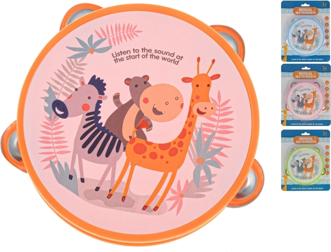 Dětská tamburína 13 cm – lehká plastová rytmická hračka