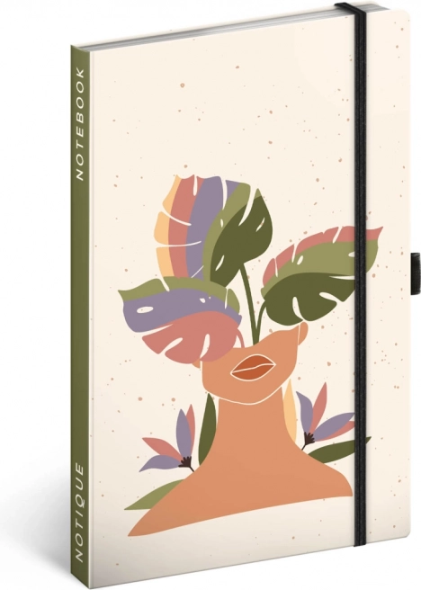 Poznámkový blok NOTIQUE Monstera, linkovaný, 13 × 21 cm