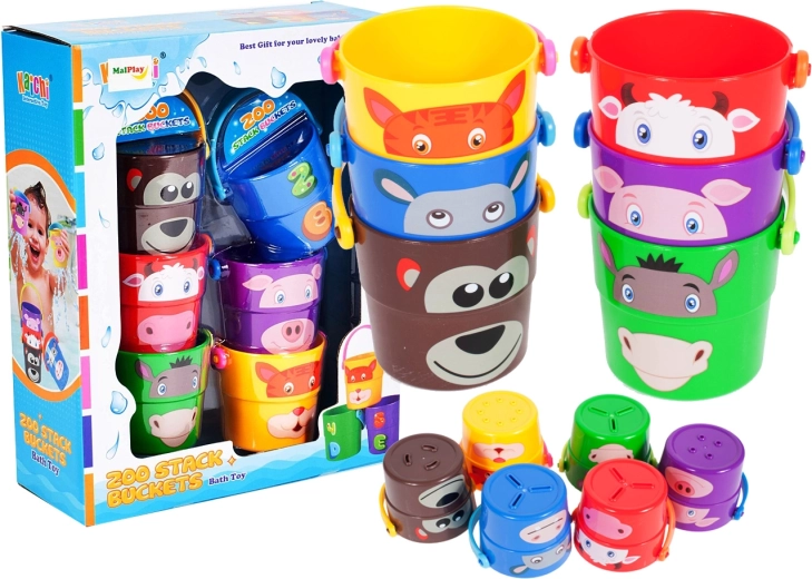 Sada kelímků a kyblíčků do koupele, 6 ks