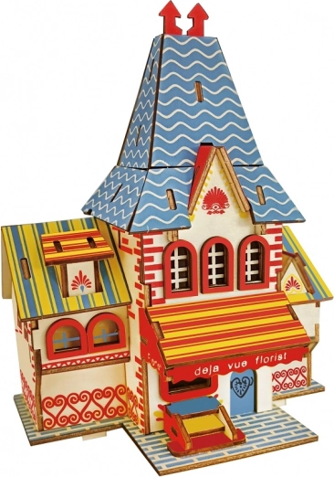 Woodcraft dřevěné 3D puzzle květinářství