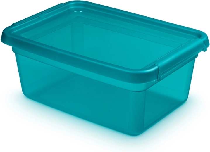 Basestore úložný plastový box s víkem a klipsy ocean 12,5 l (28 × 38 × 16 cm)