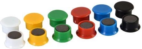 Barevné magnety 13 mm, mix barev, 14 ks
