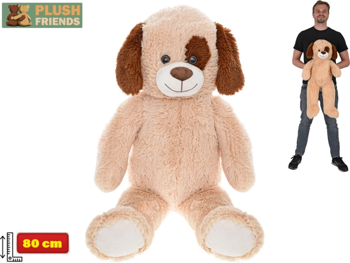 Plyšový pes Plush Friends 80 cm světle hnědý
