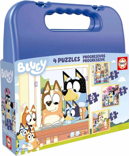 Puzzle v kufříku Bluey 4v1