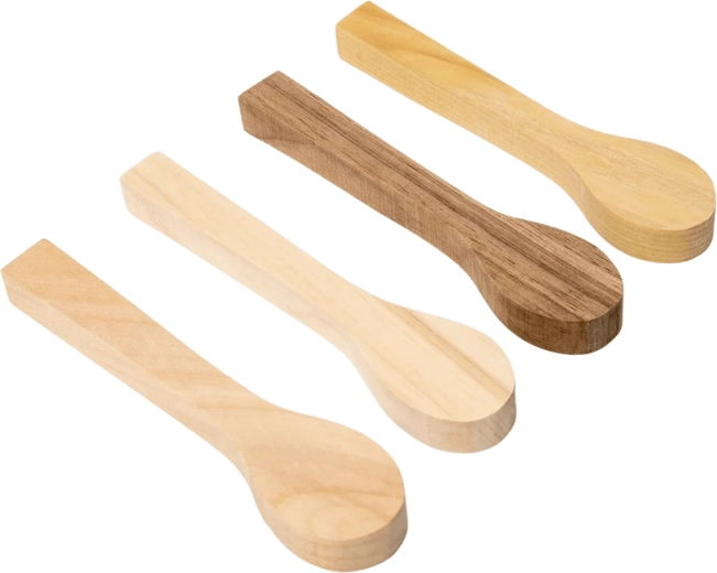 BeaverCraft sada dřevěných polotovarů na vyřezávání lžic bb2 (třešeň, lípa, moruše, ořech)