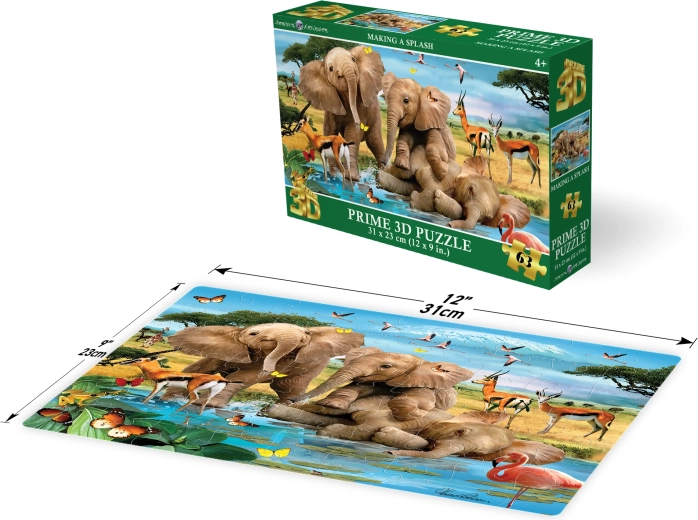 3D puzzle slůňata 63 dílků