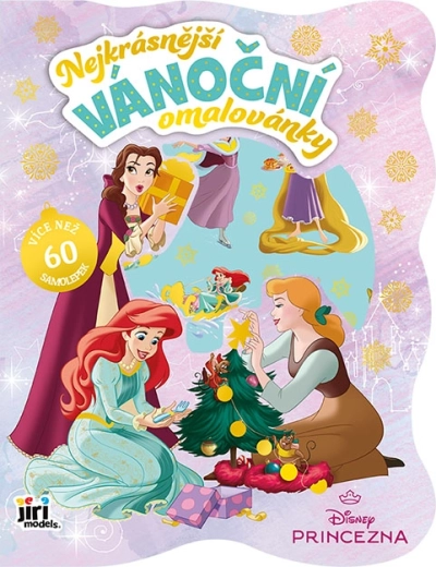 Disney Princezny vánoční omalovánky se samolepkami
