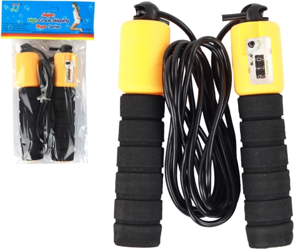 Skákací Lano Černo-Oranžové S Počítadlem Fitness