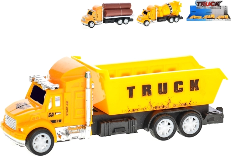 Stavební vozidla na setrvačník 12,5 cm – sada 3 druhů