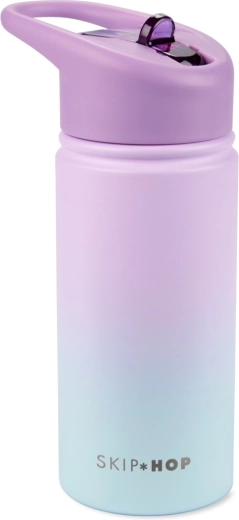 Skip Hop nerezová láhev s brčkem Wander ombré fialová 450 ml