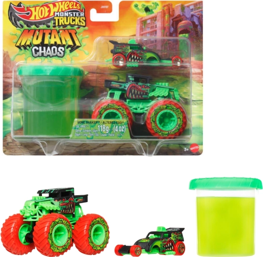 Hot Wheels monster truck Mutant Chaos (2 vozidla a slime)