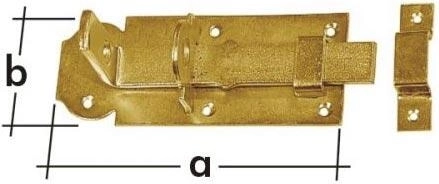 Zástrč zamykací rovná 140 × 55 × 5 mm, žlutě pozinkovaná