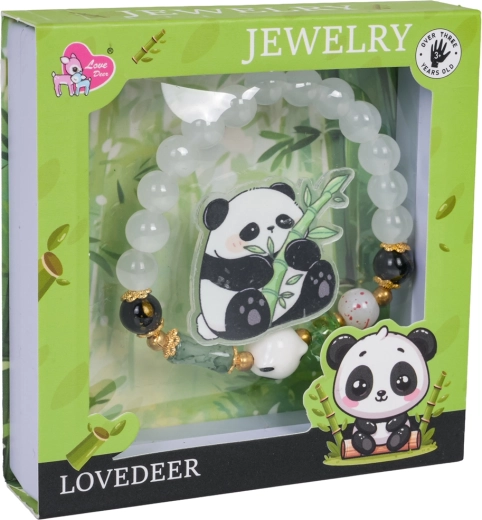 Dětská sada šperků Panda s bílým náramkem