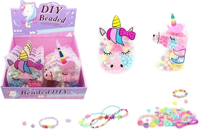 Korálky Unicorn – sada na výrobu šperků v boxu jednorožec