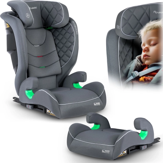 Dětská autosedačka Nukido Louis šedá 100–150 cm i-Size ISOFIX