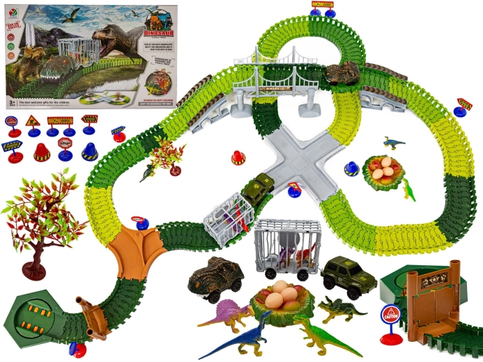 Velká závodní autodráha dinosauří park 240 dílků