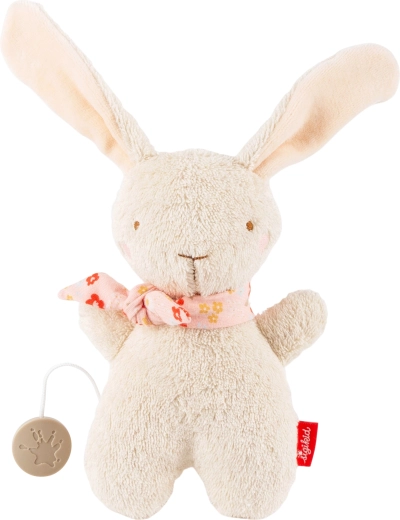 Sigikid první plyšový králíček s hracím strojkem, ecru 19 cm