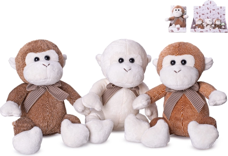 Plyšová opička s mašlí 15 cm