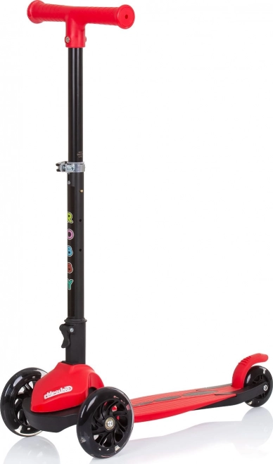 Koloběžka Robby s LED světly Červená