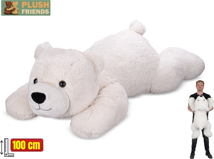 Plyšový lední medvěd Plush Friends 100 cm – ležící mazlivý kamarád