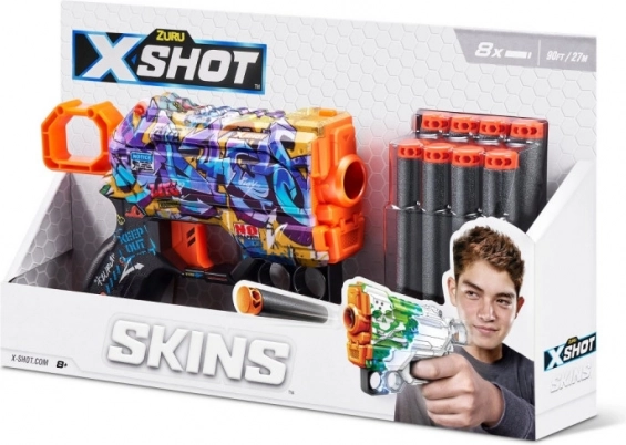 X-Shot Skins Menace blaster – vzor D (8 pěnových šipek)