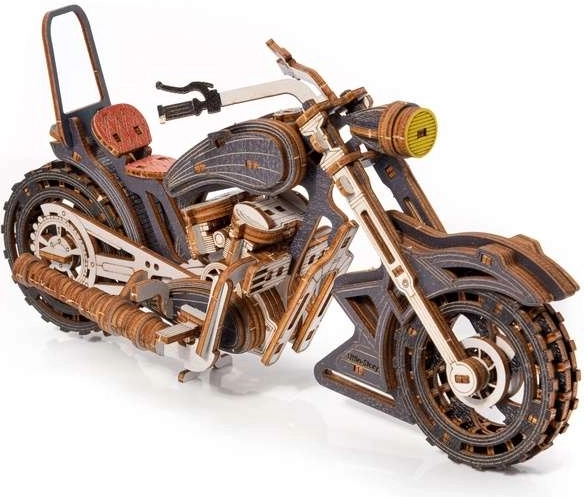 Little Story 3D dřevěná skládačka motocykl Yankee Chopper šedý
