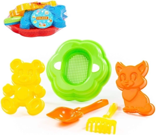 Sada na písek s velkým sítem a formičkami