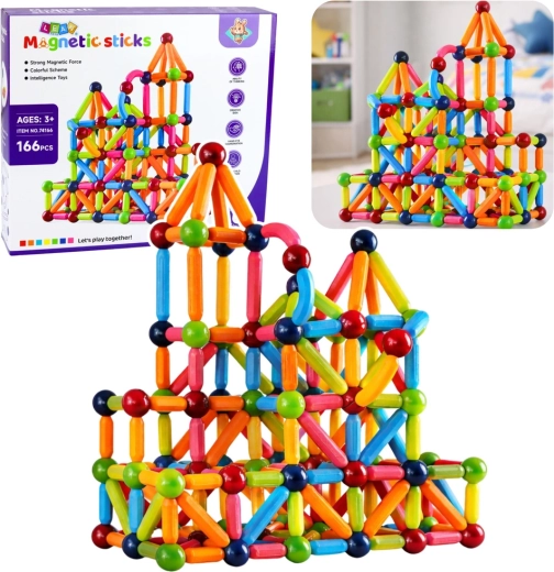 Magnetická stavebnice sticks 166 ks
