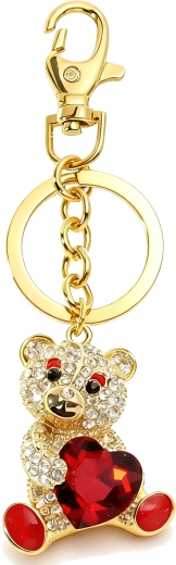 Zlatý přívěsek na klíče medvídek