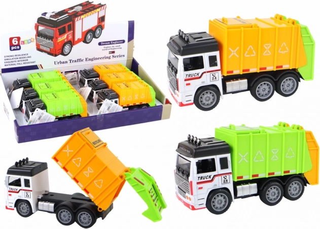 Popelářské auto s přívěsem