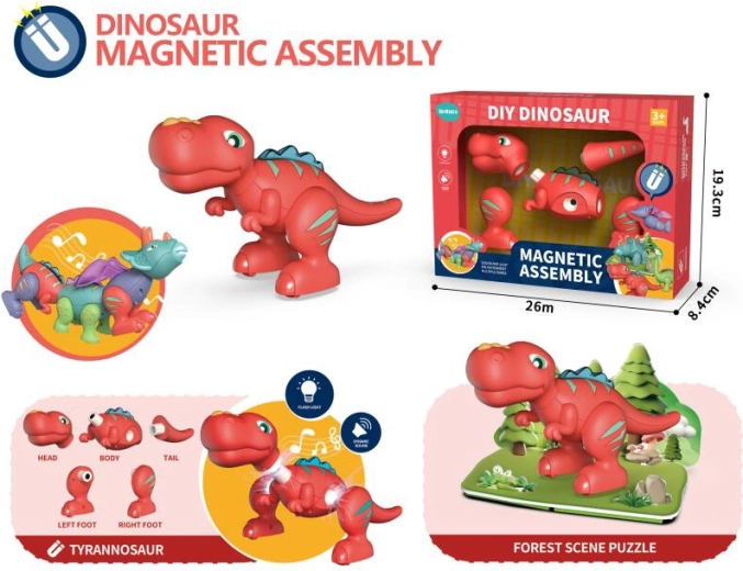Interaktivní dinosaurus Tyrannosaurus Rex se světlem a zvukem