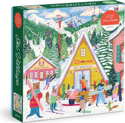 Galison čtvercové puzzle Lyžařské středisko 500 dílků
