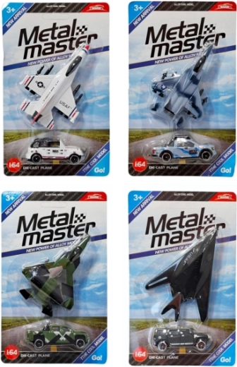 Sada vojenské letadlo a terénní auto 1:64