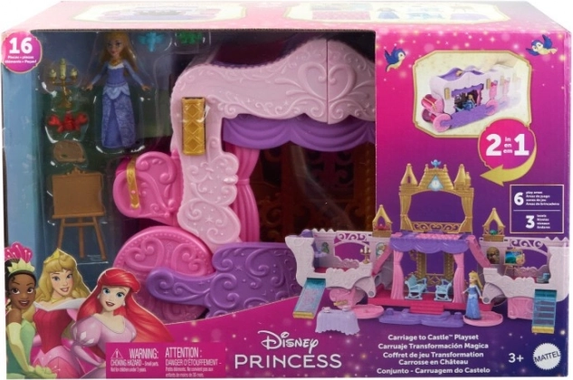 Sada figurek Disney Princezny z kočáru a zámku 2 v 1