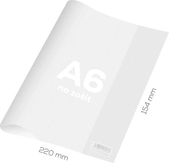 Průhledný silný obal na sešit A6